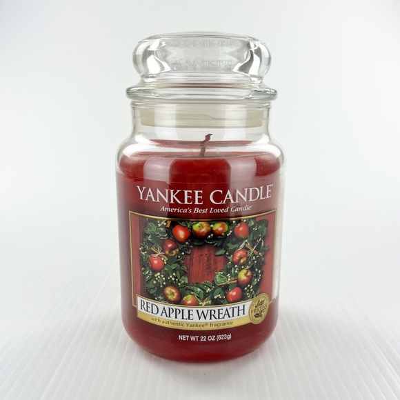 Yankee Candle Red Apple Wreath 22 Oz Large Jar Container Candle